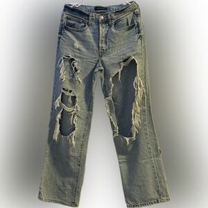 Aeropostale Relaxed Fit Distressed Gray Jeans